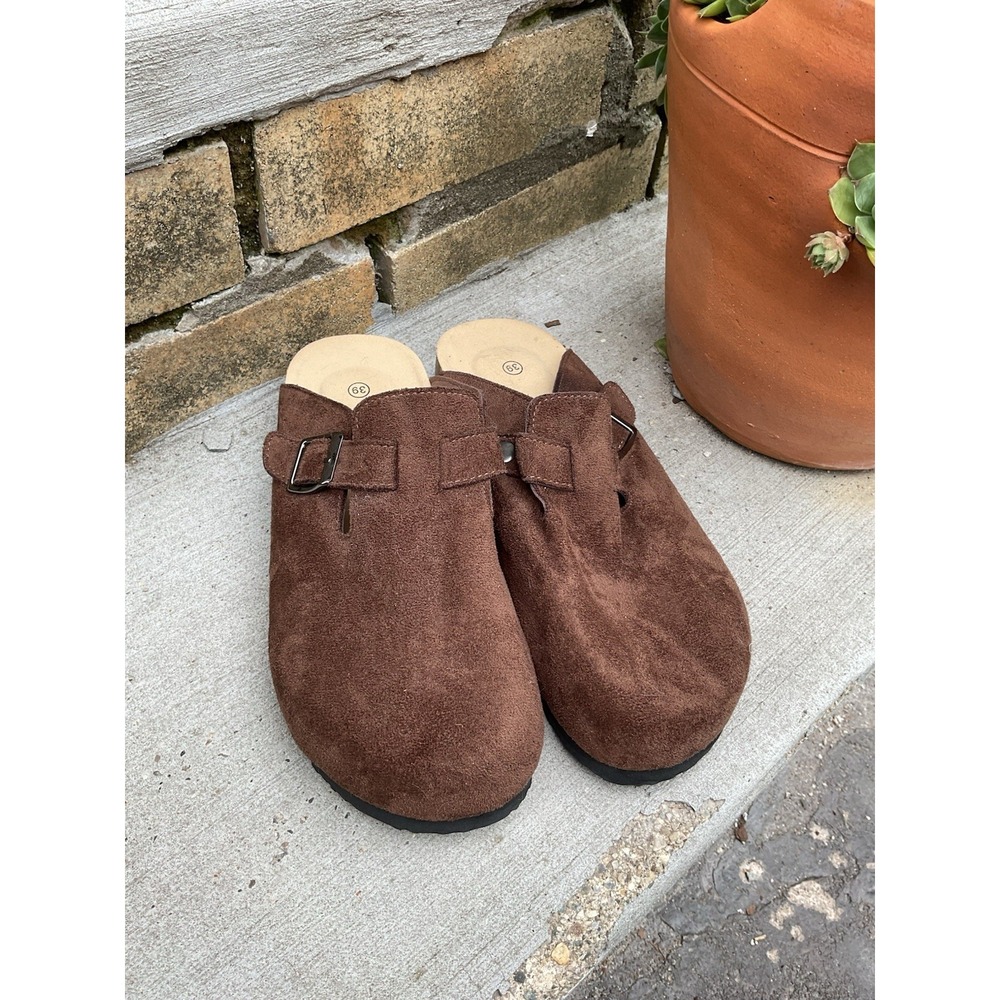 Women's Bari Clog Brown Chocolate Suede Size 8/38 New No Box